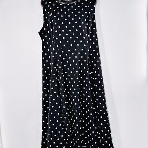Calvin Klein Dress PolkaDots Black white pockets NWT